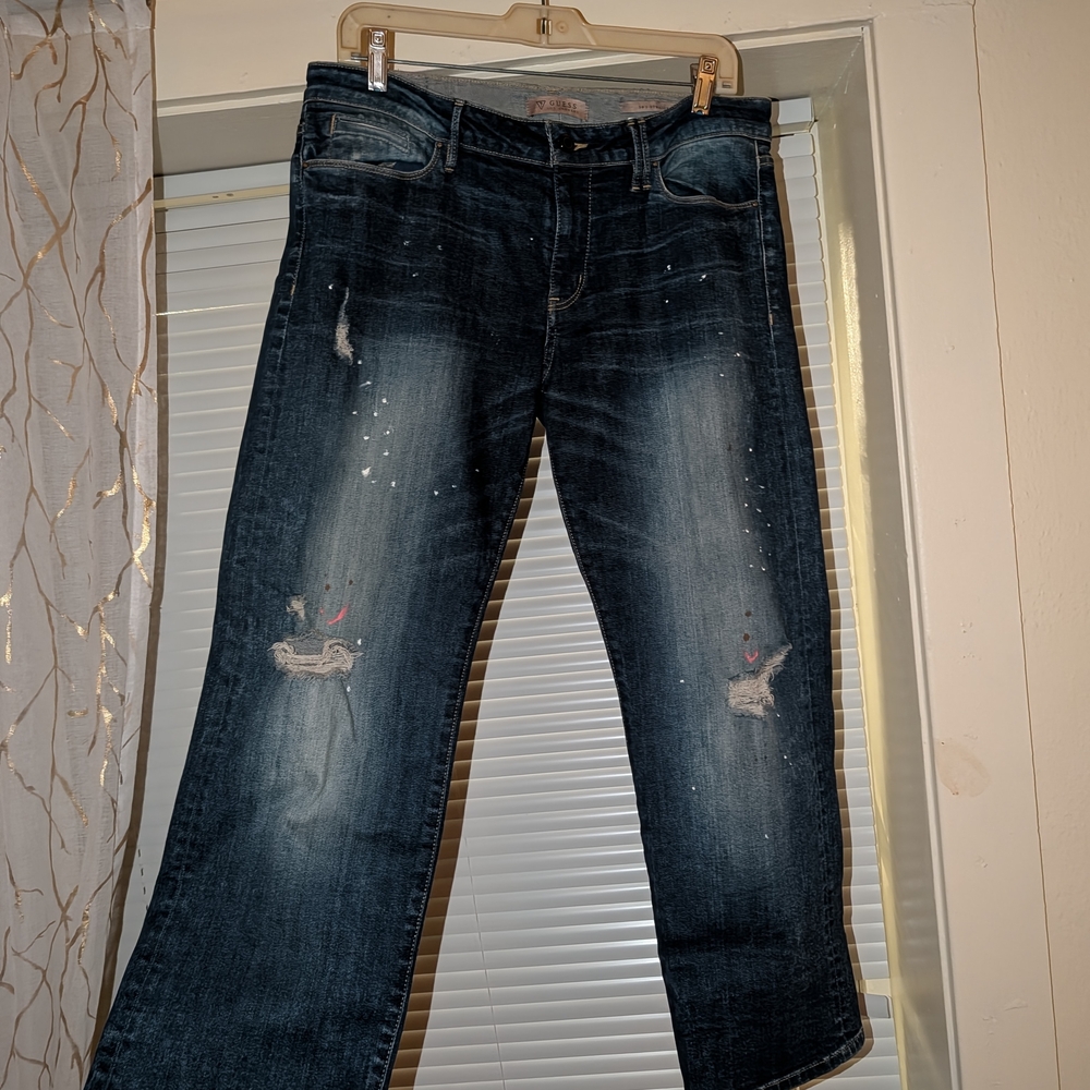 Guess Dark Wash Italian Style Straight Legged Jeans